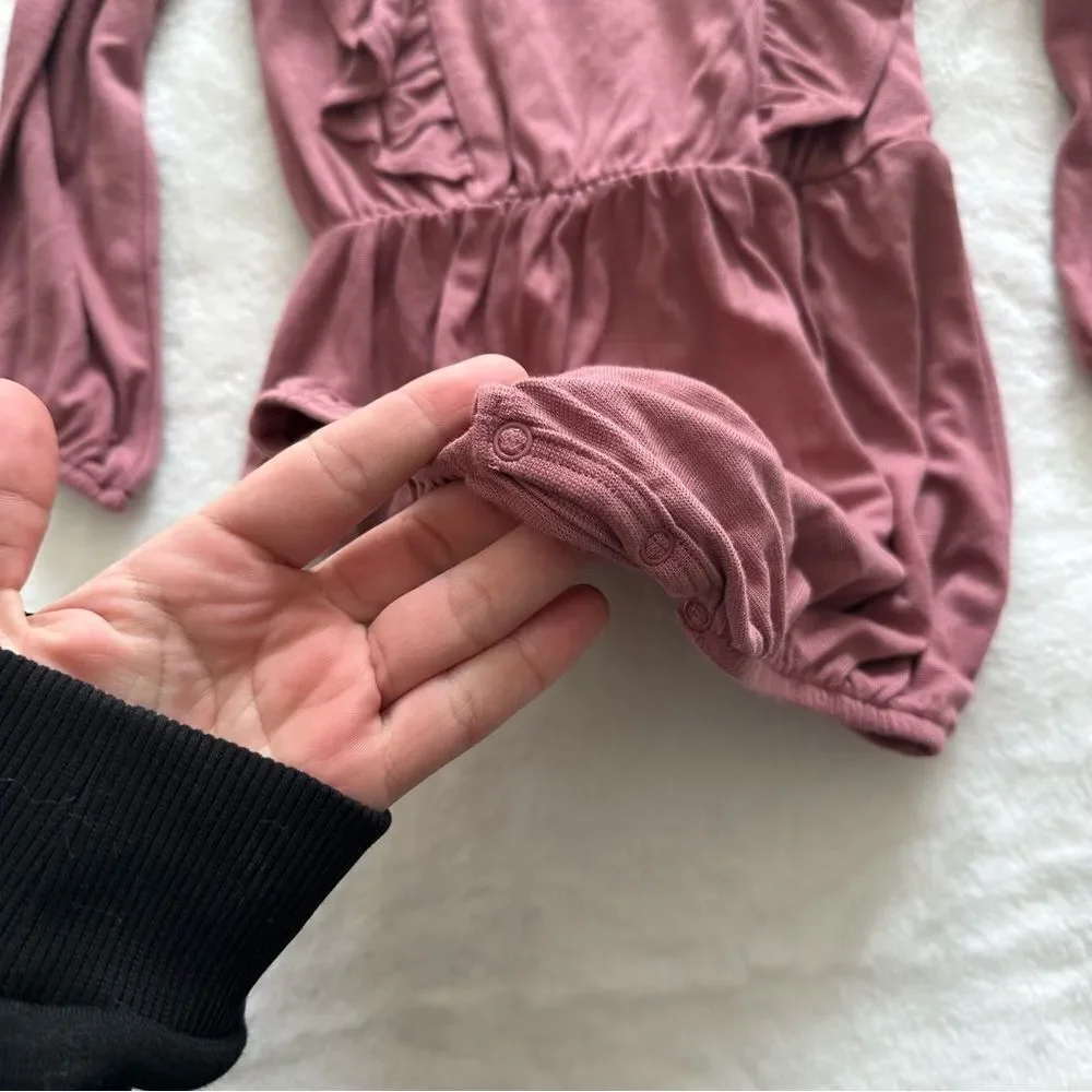 Kyte Baby Long Sleeve Bubble Romper Dusty Rose Size 2T